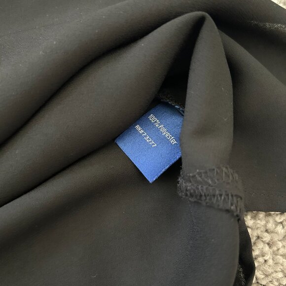 Apt. 9 Women’s Black Zipper Front Long Sleeve Sheer Blouse Large - Picture 2 of 7